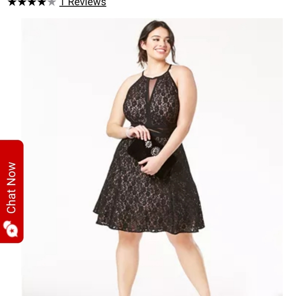 Plus size lace fit and flare dress